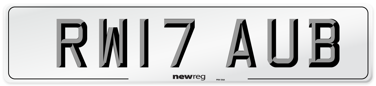 RW17 AUB Number Plate from New Reg